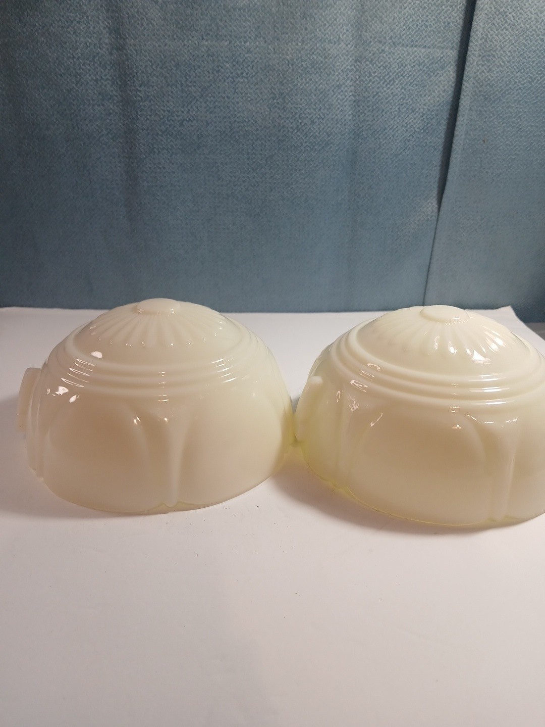 Antique 1920s/1930s Glass Art Deco Celing Light Chandler Slip Shades Lot 2