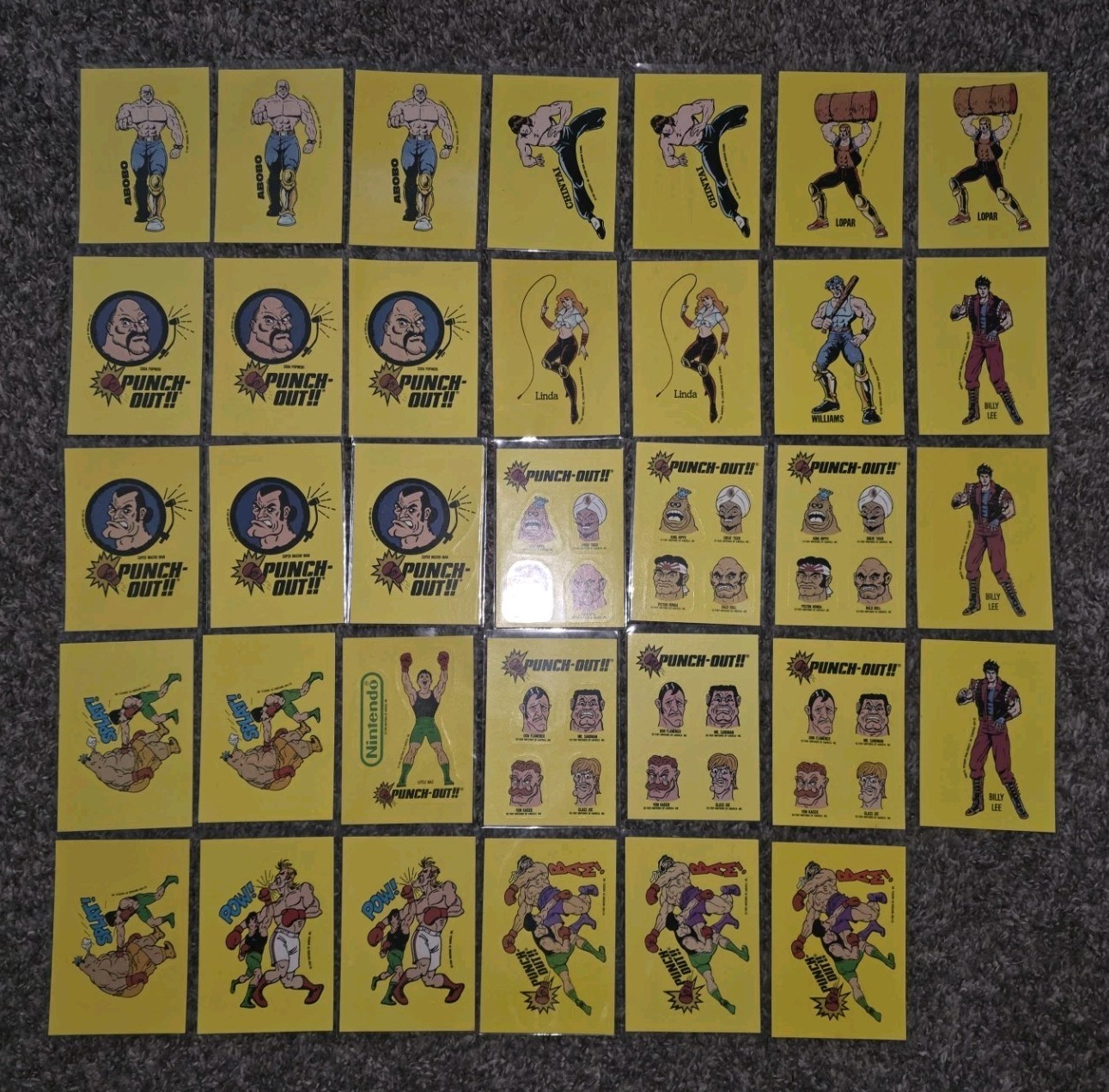 Lot Of 34 - 1989 Topps Nintendo Cards Stickers Punch Out & Double Dragon