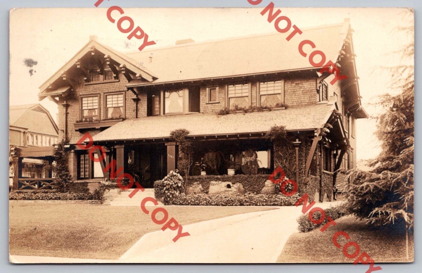 c1914 Residence Home House 3087 Wilshire Blvd Los Angeles California CA RPPC