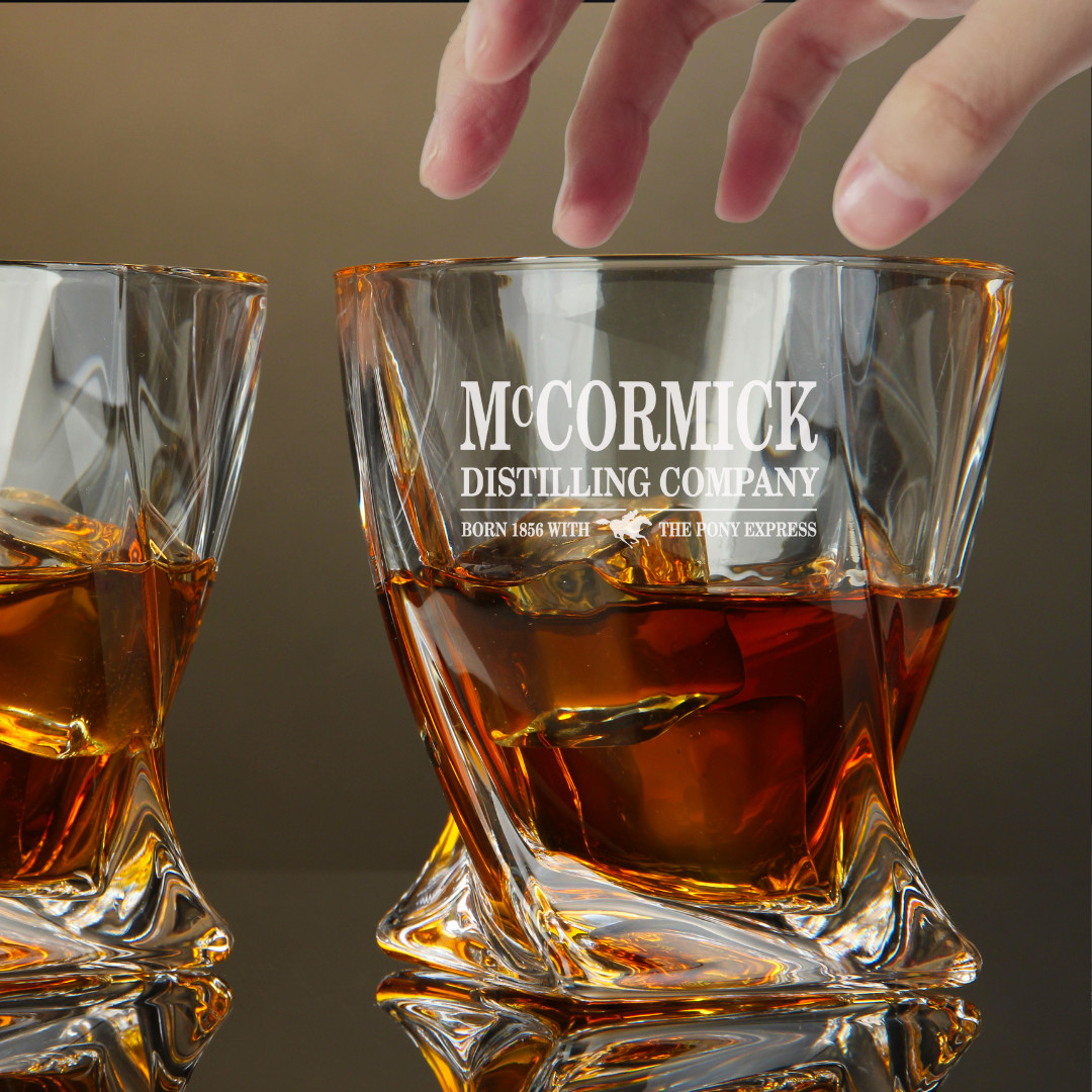 Custom Engraved McCormick Distilling Company Whiskey Glass – 10 oz Twisted Rocks Custom Engraved McCormick Distilling Company Whiskey Glass – 10 oz Twisted Rocks