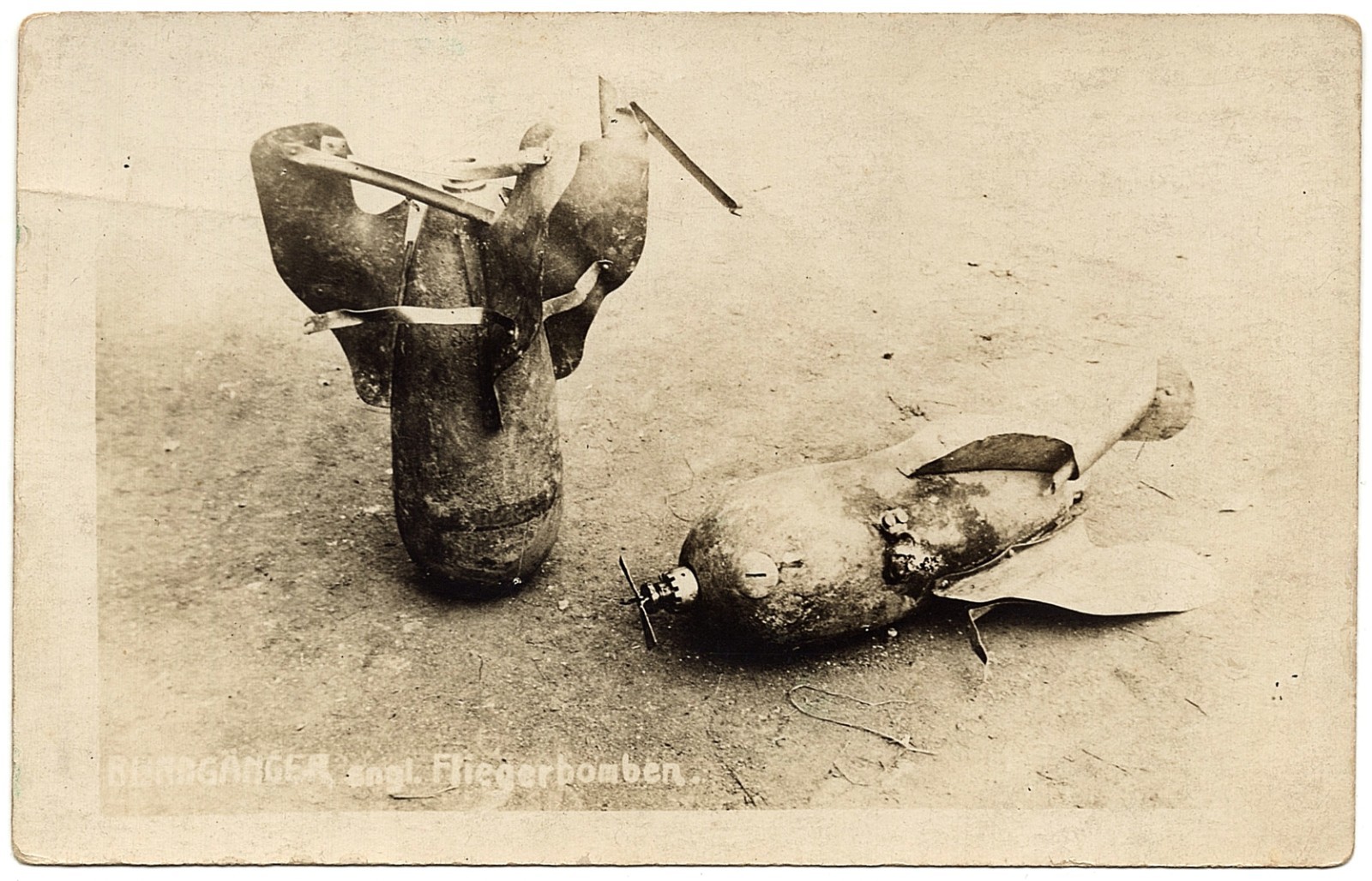 1914-1918 WWI RPPC WW1 Fliegerbomben English Bombs German Real Photo Postcard