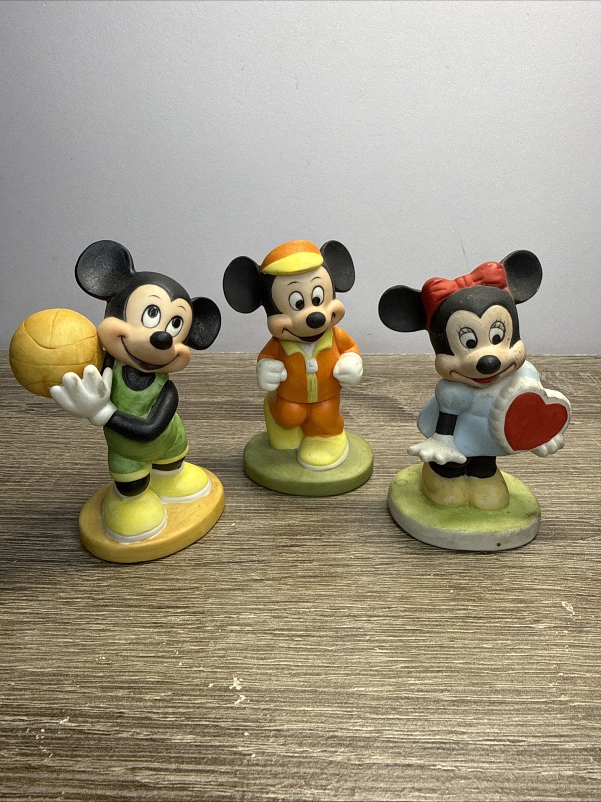 VTG Disney Gift Ware LOT OF 3 Mickey Mouse Minnie Mouse Matte Figurines