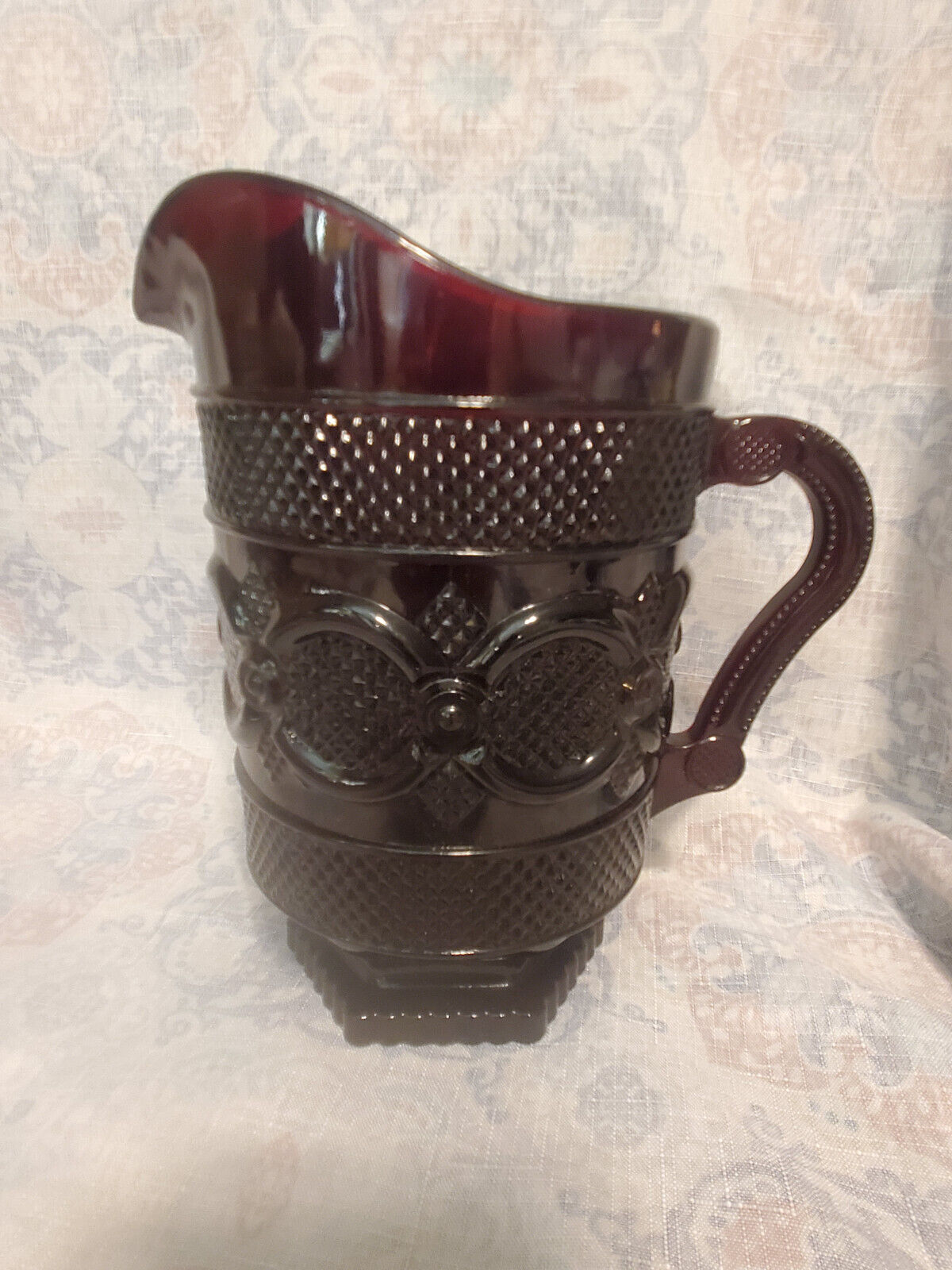 Avon 1876 Cape Cod Collection Ruby Red Glass Dinnerware Pitcher