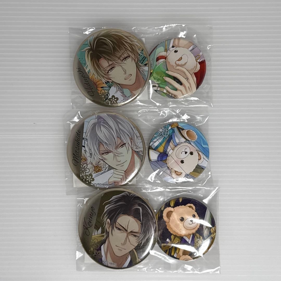 Ikemen SengokuToki wo Kakeru Koi Kumatan Lottery Can Badge Set 3 items