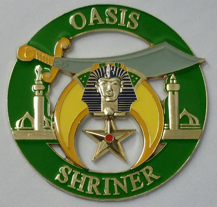 Shriners Oasis Cut Out Car Emblem in Green Shriners Oasis Cut Out Car Emblem in Green