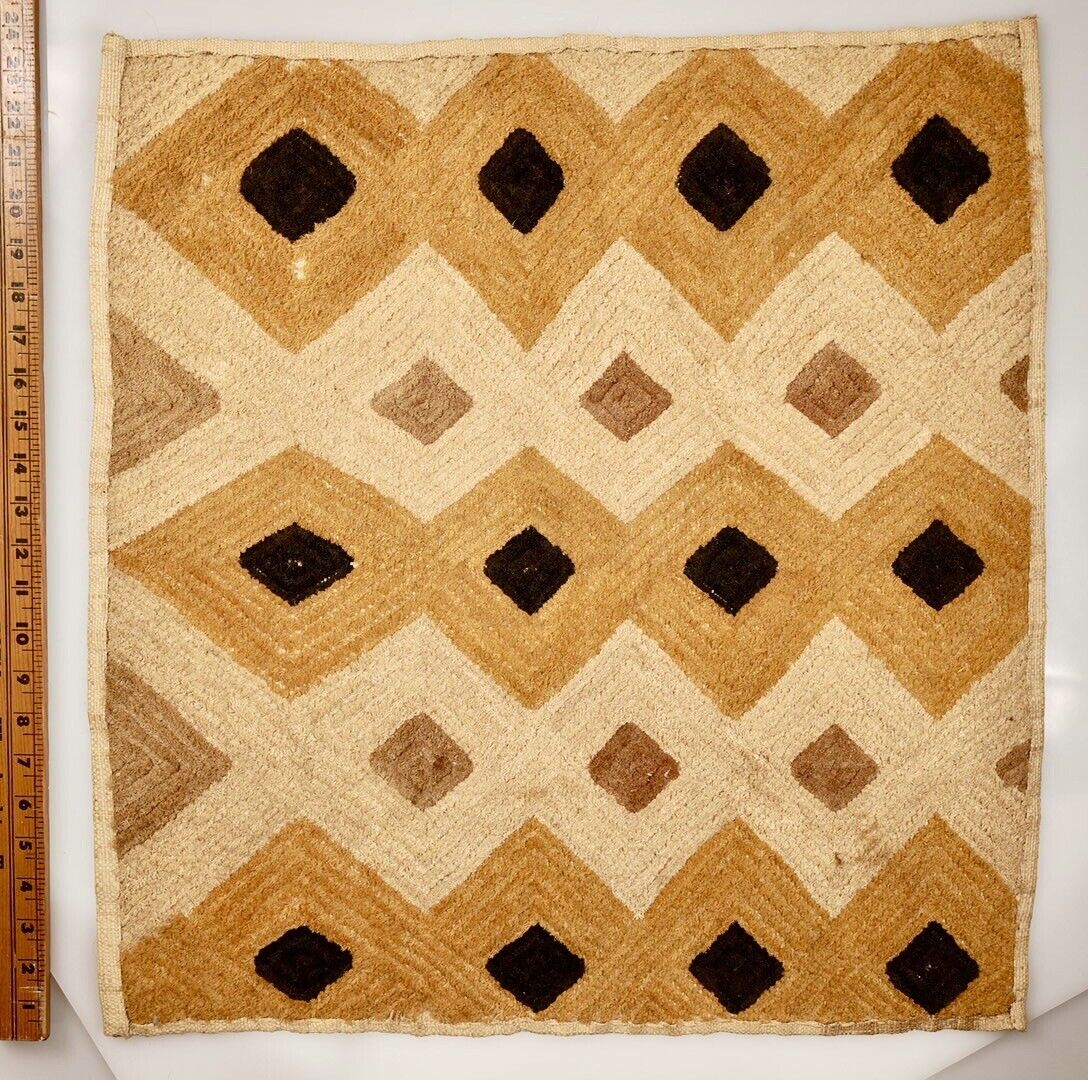 this Vintage South African Woven Mat 23.5” Square - great shape  30 Years Old