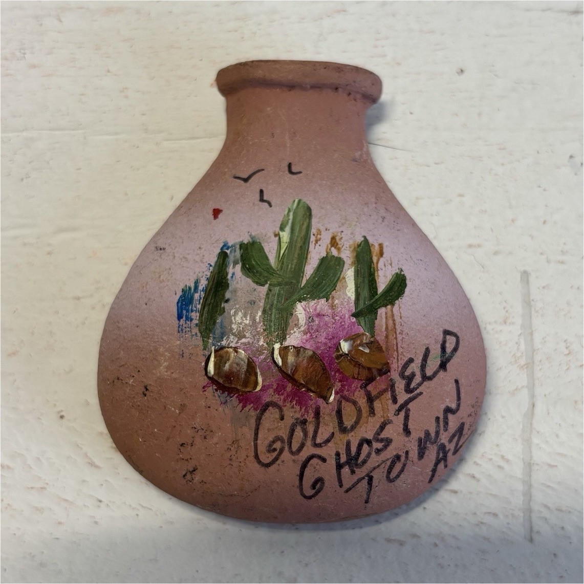 Vintage Goldfield ghost town Arizona vase shaped magnet southwest style