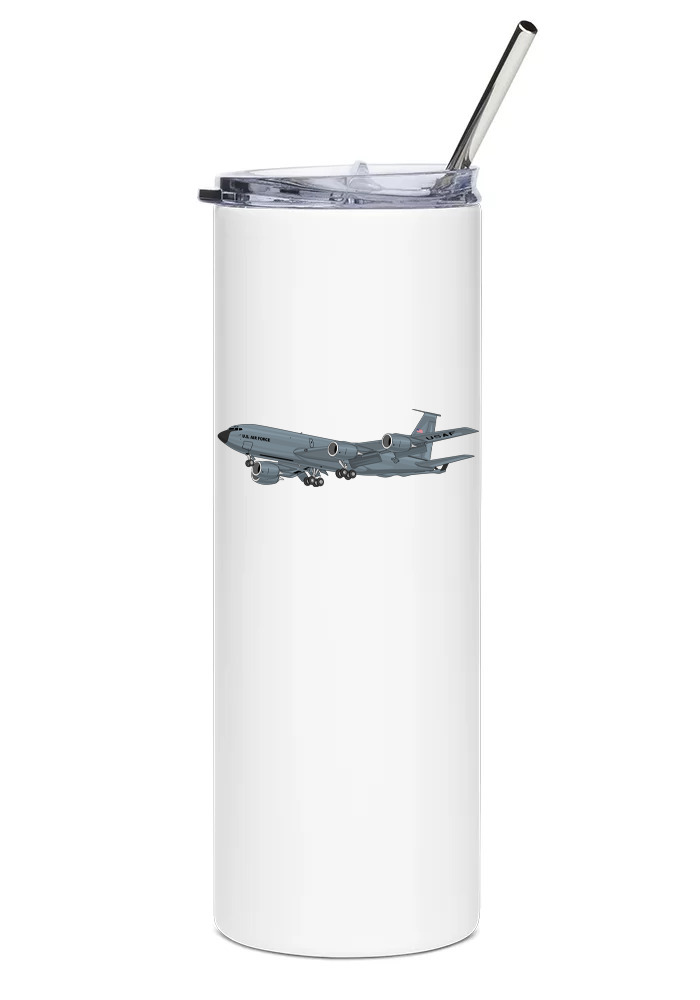 Boeing KC-135R Stratotanker Stainless Steel Water Tumbler with straw - 20oz.