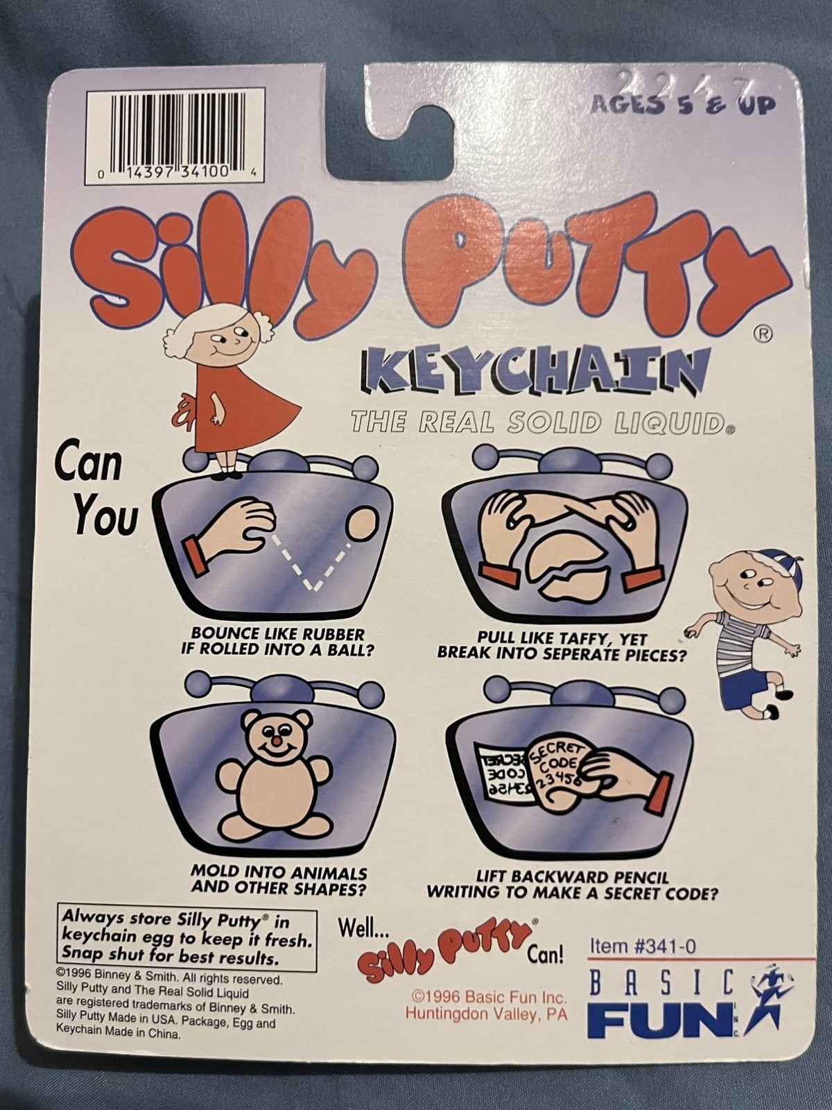 Silly Putty Keychain Basic Fun 1996 New In Package