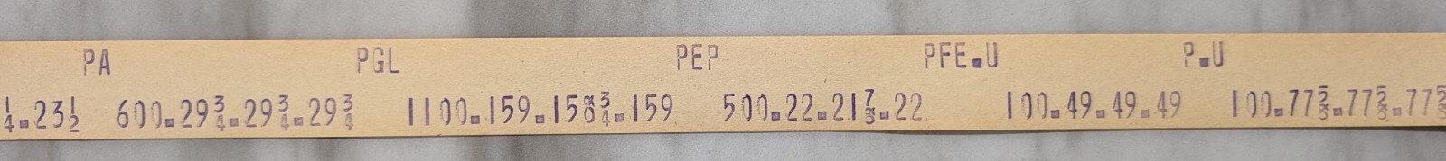 Rare 1955 NYSE Printed Paper Ticker Tape - Ten-Foot Section