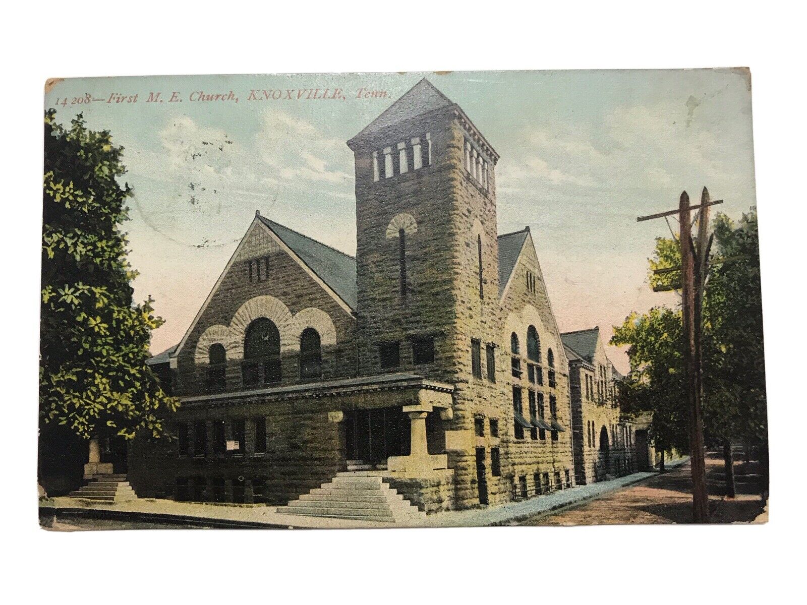 Vintage 1909 First M E Church Knoxville Tennessee Post Card
