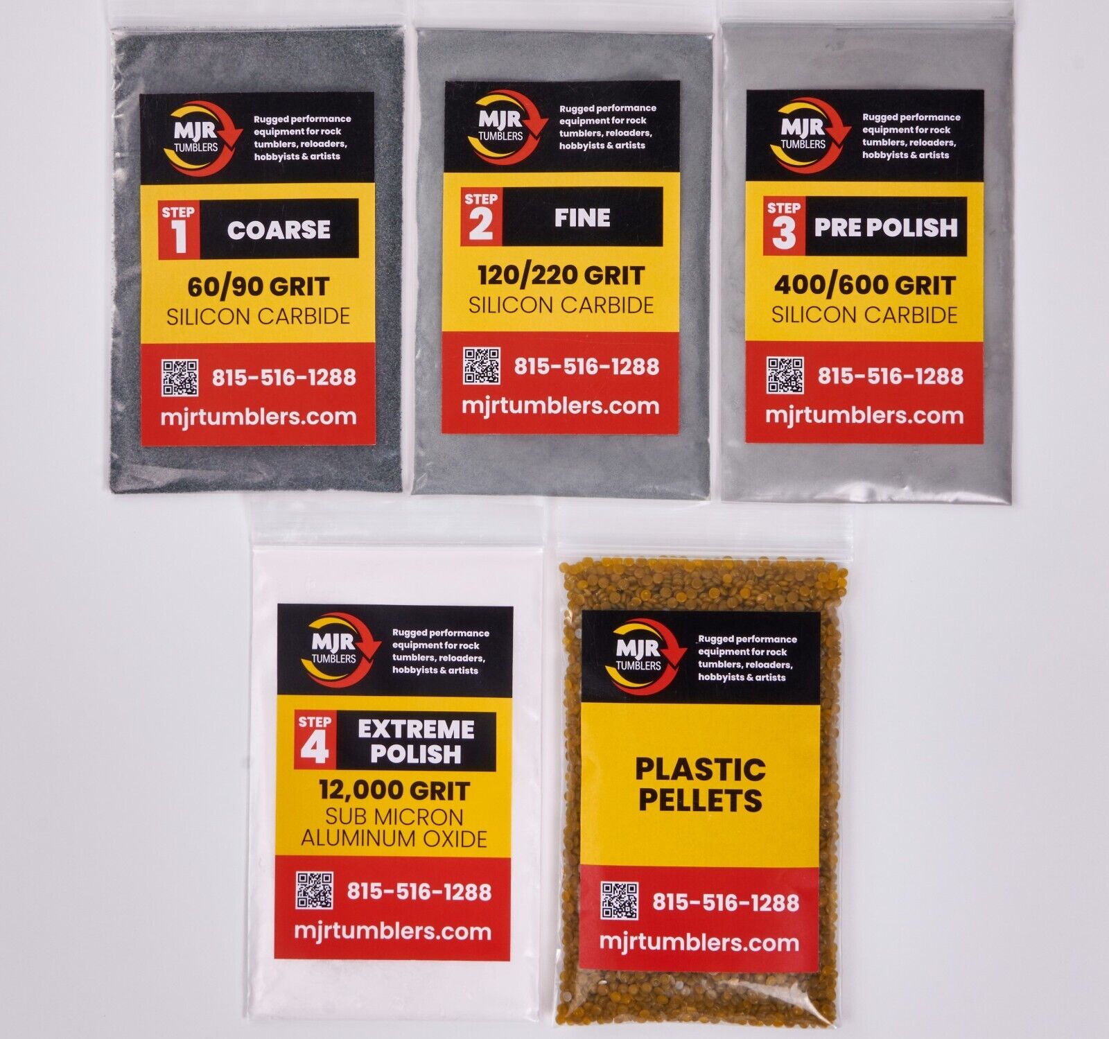 50lb Rock Tumbler Refill Grit Kit w/ pellets Silicon Carbide Aluminum Oxide
