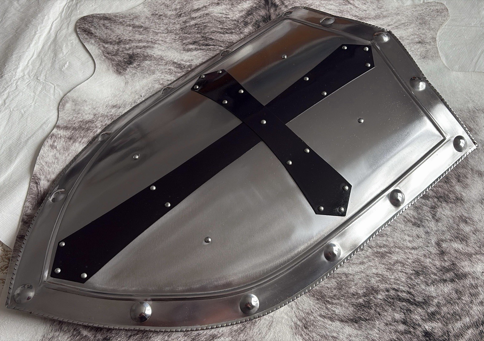 27” Medieval Knights Templar Crusader Steel Real Metal Armor 18ga Steel Cross 