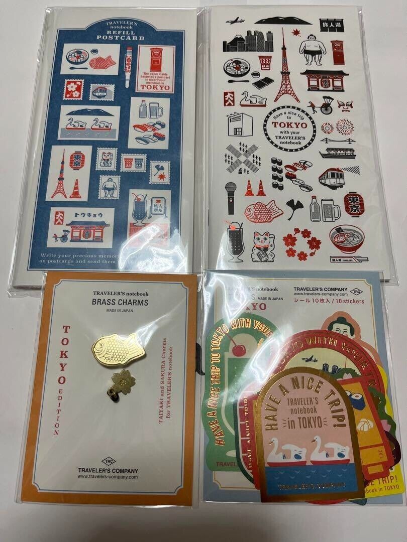Traveler\'s Notebook Brass Charm TOKYO Traveler\'s Factory Refill Sticker Set