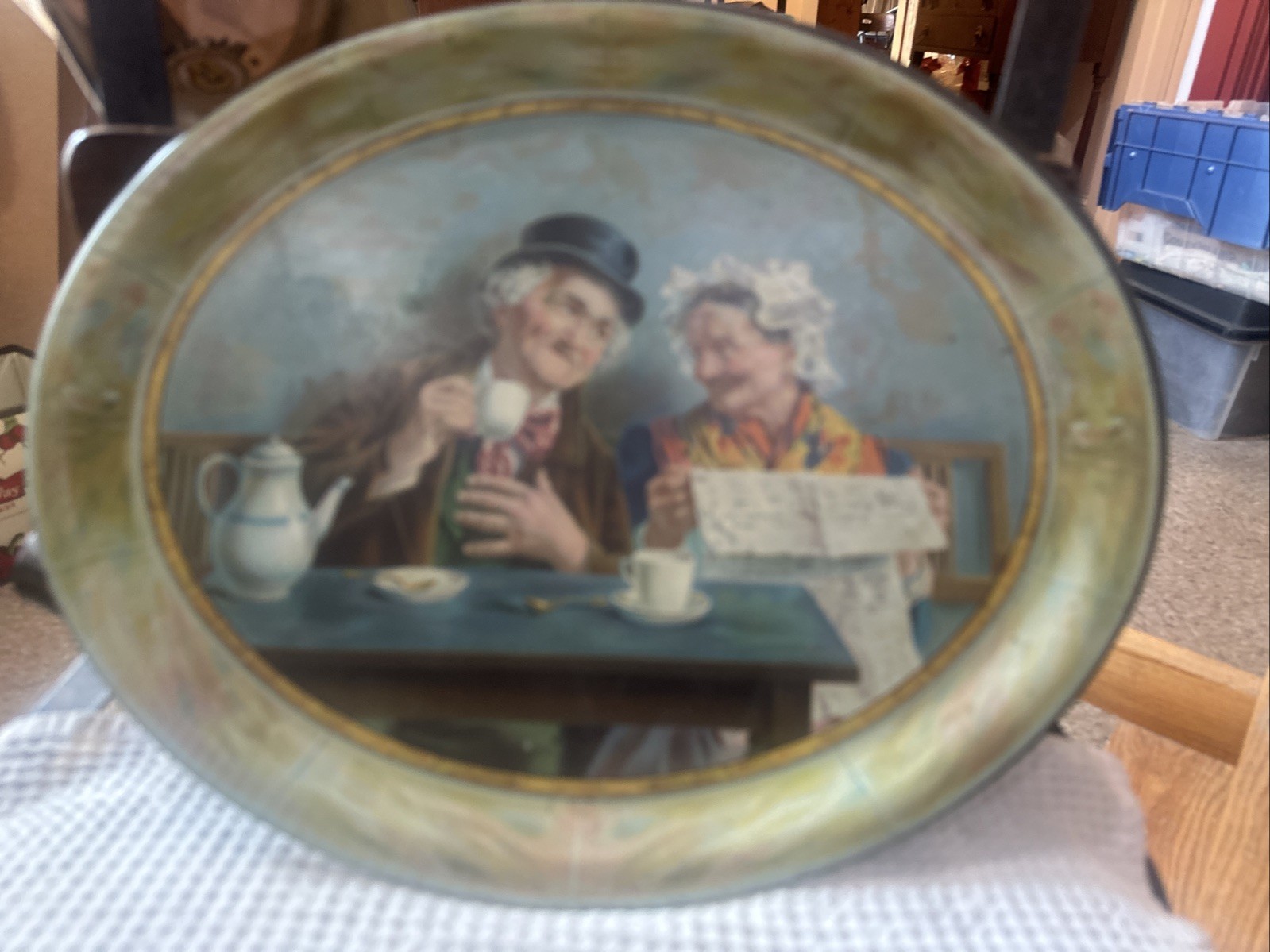 Oval Advertising Tray Wood Bros Livery Hack  Carriage Repair  Portsmouth NH