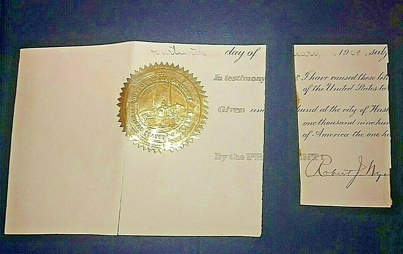 Robert J Wynne - Signed, Document official letter while Postmaster General 1905.
