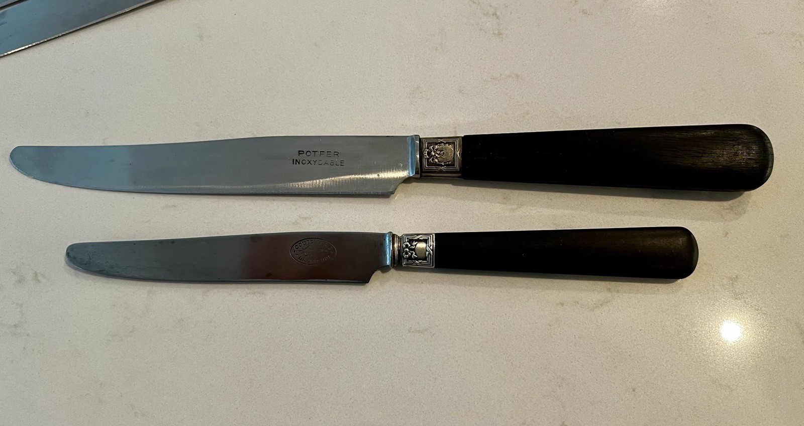 Vintage: 12 Eugène POTFER + 12 Coutellerie Supérieure knifes (24 Pcs)