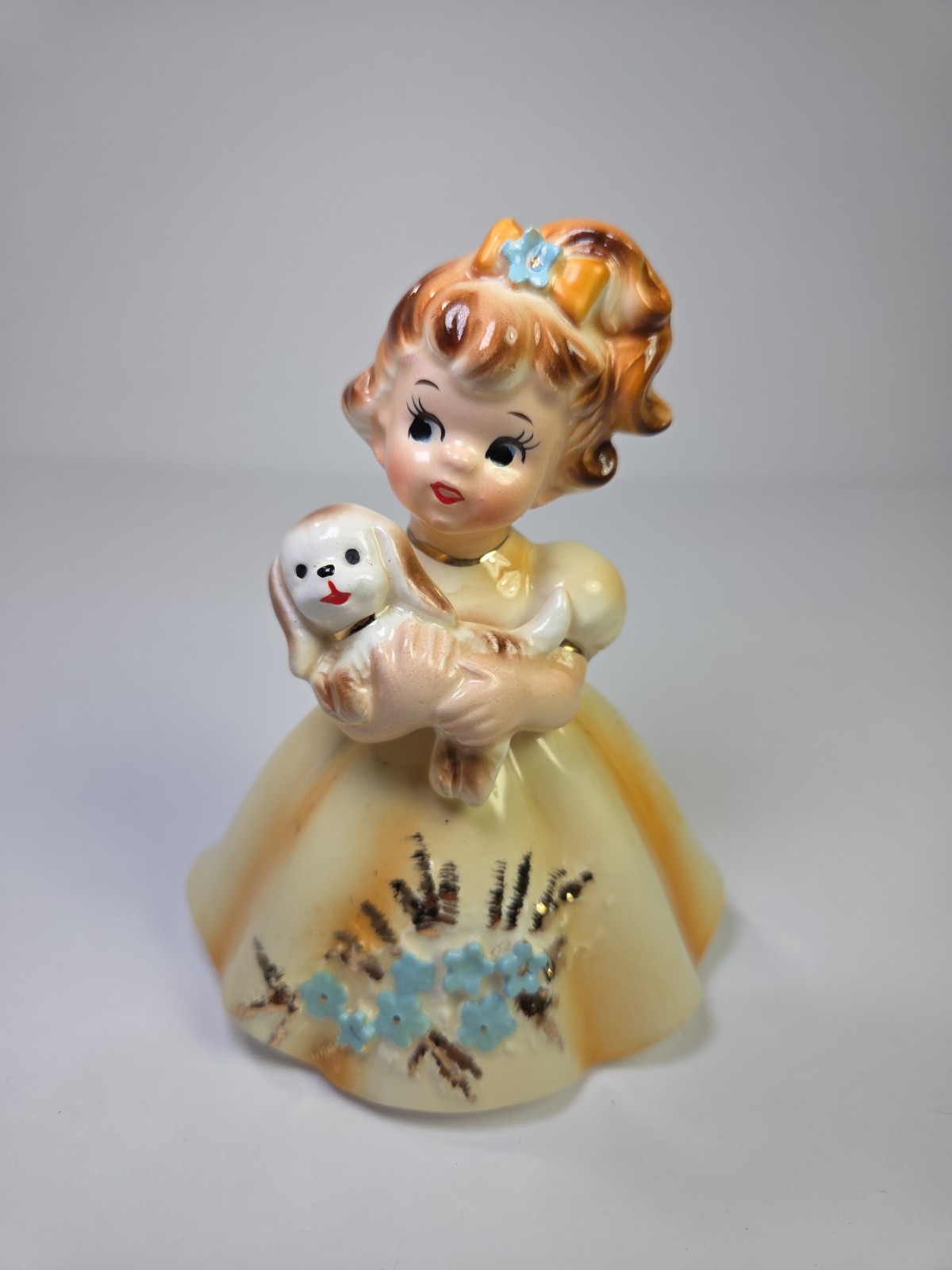 Vintage Marika\'s Original Lefton Girl With Puppy Figurine # 4662