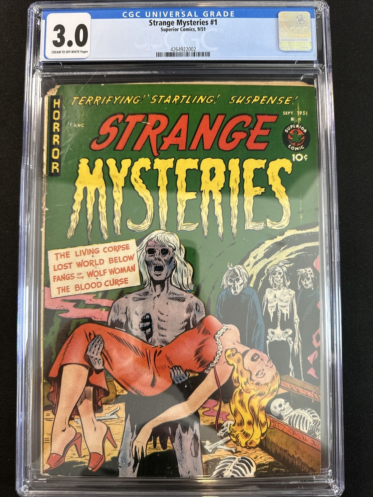 Strange Mysteries #1 CGC 3.0 Classic Pre Code Horror cover 1951 Superior Comics