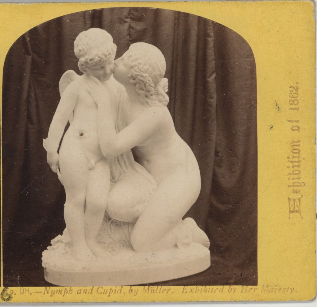 Nymph & Cupid Exhibited by Her Majesty London Exhibition Stereoview 1862