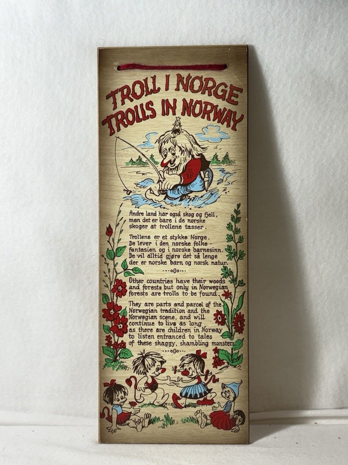 Trolls In Norway Vtg Wall Hanging Decor Made in Norway Perfect