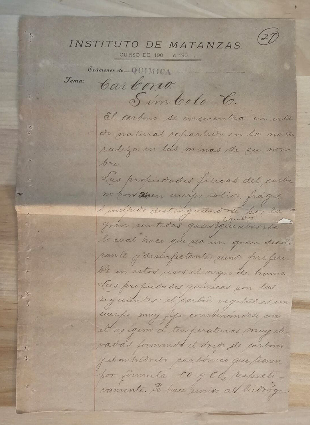 RARE  Letter 1900 Chess Legend Jose Raul Capablanca SCHOOL MATANZAS SIGNED ESSAY