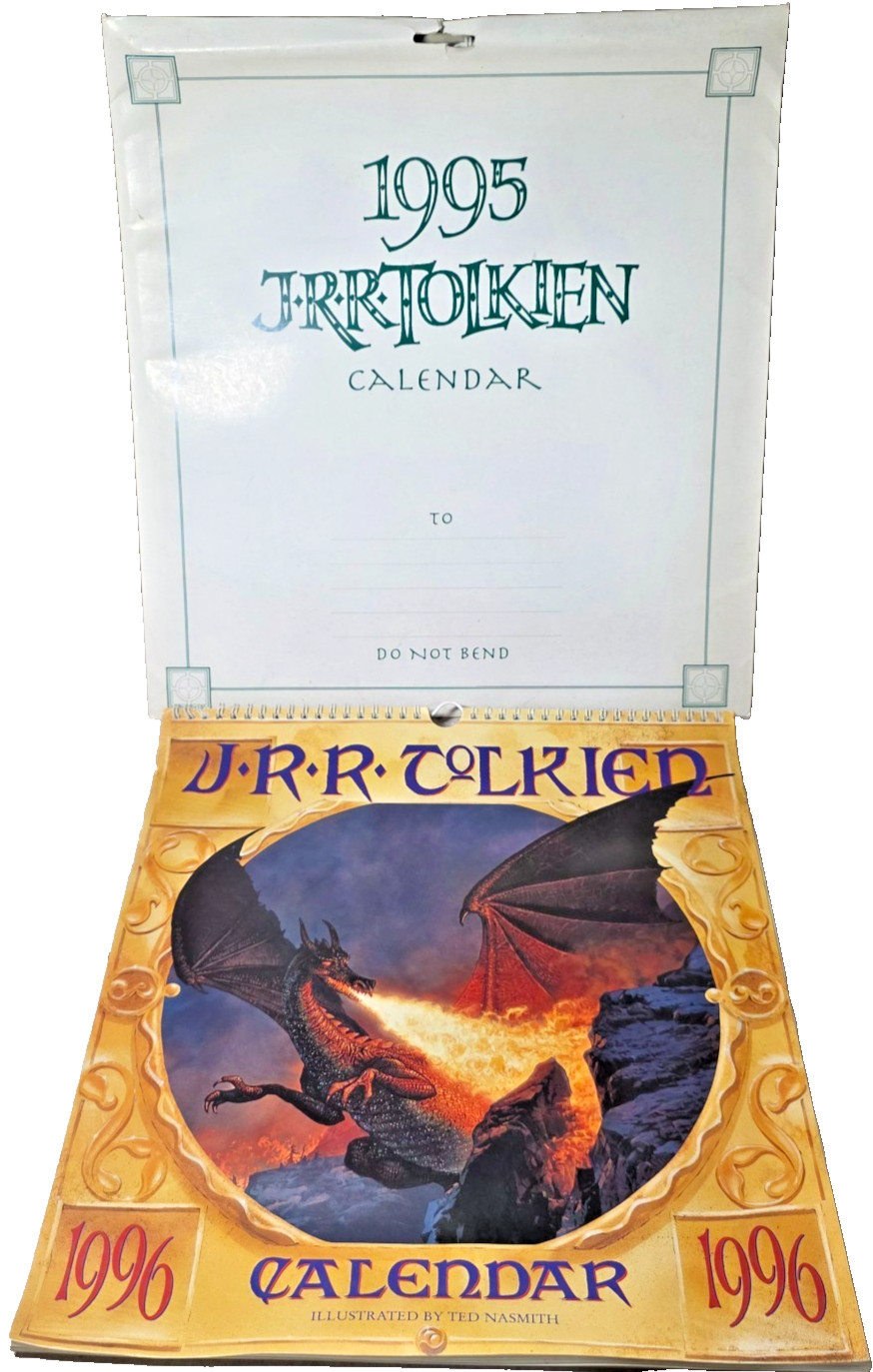 Vintage J.R.R. Tolkien 1995 with Original Packaging & 1996 LOR Art Calendar Lot Vintage J.R.R. Tolkien 1995 with Original Packaging & 1996 LOR Art Calendar Lot