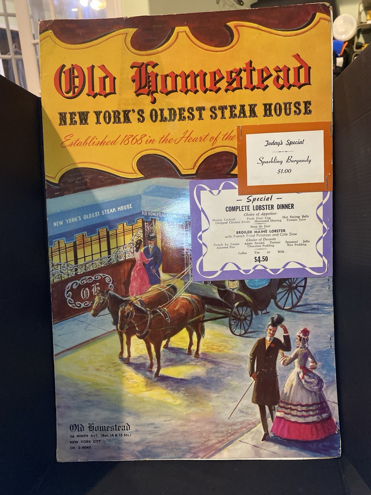 Vintage 1970’s OLD HOMESTEAD Restaurant Huge MENU New York’s Oldest Steak House Vintage 1970’s OLD HOMESTEAD Restaurant Huge MENU New York’s Oldest Steak House