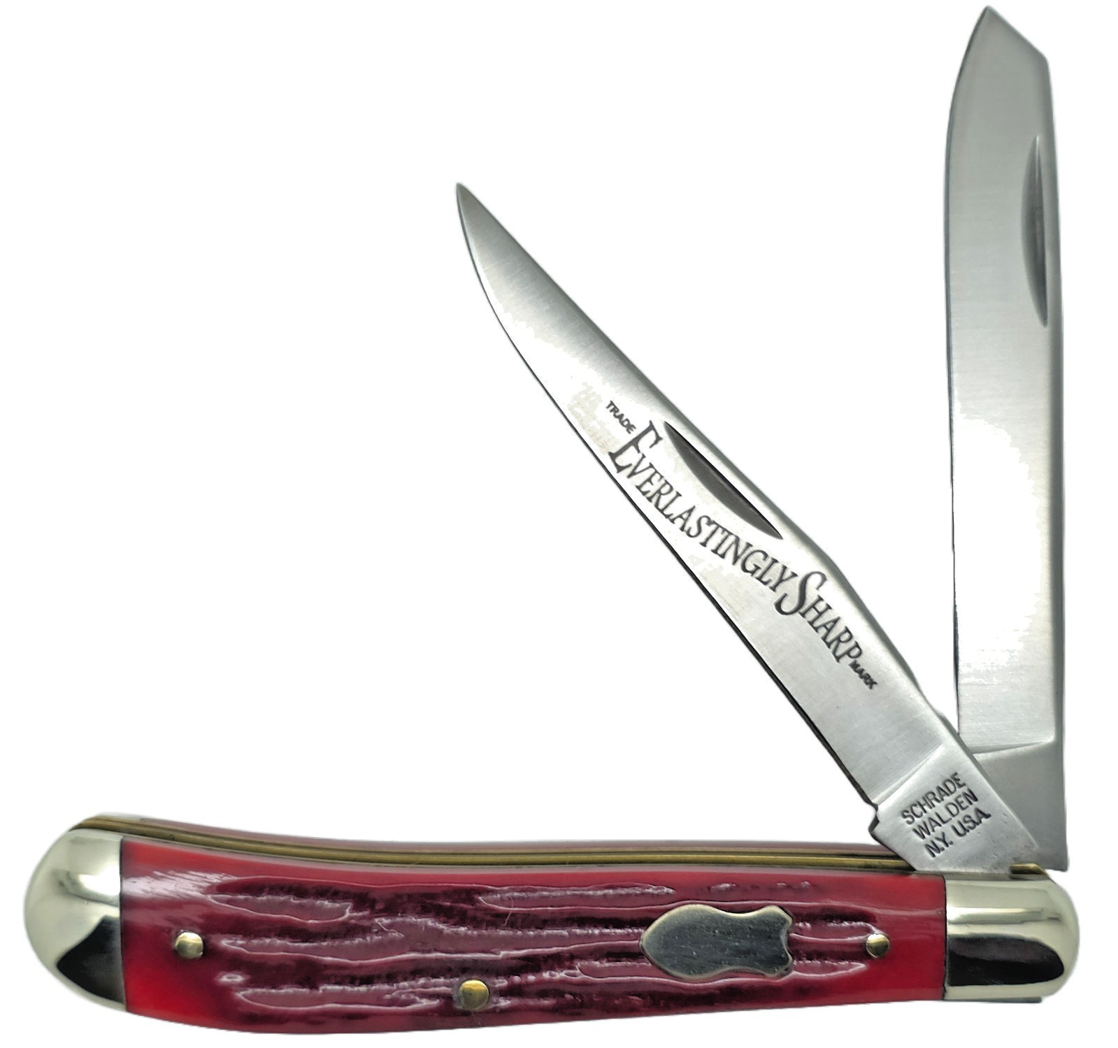 Schrade Walden SCW1194RX Red Stag Pocket Knife USA New in Bag