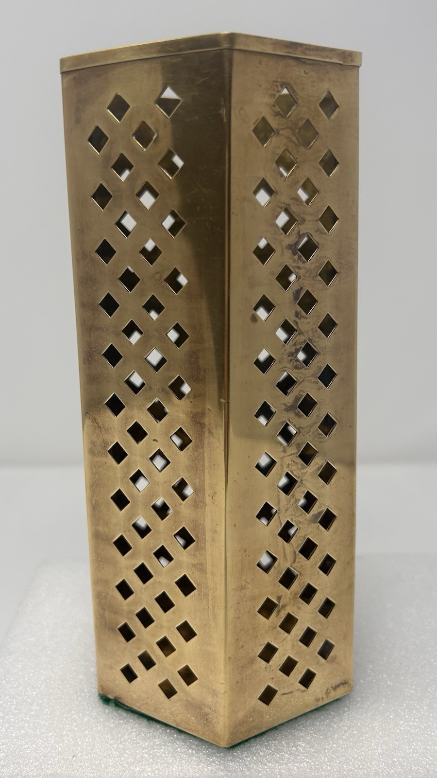 VTG MCM Hexagon Candle Holder Brass Metal 7” X 3” VERY UNIQUE VTG MCM Hexagon Candle Holder Brass Metal 7” X 3” VERY UNIQUE