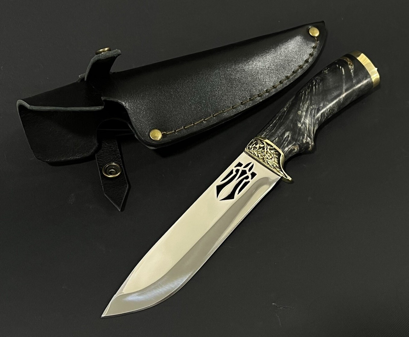 🔱Ukrainian Patriotic Hunting Handmade Knife Coat of Arms of Ukraine Trident 🔱