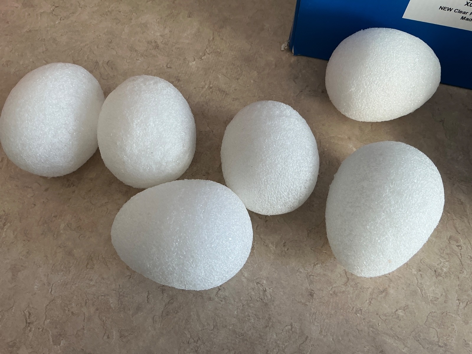 Vintage FloraCraft Styrofoam Eggs 3 1/6” x 2 5/16” White Egg duck lot 6 chicken