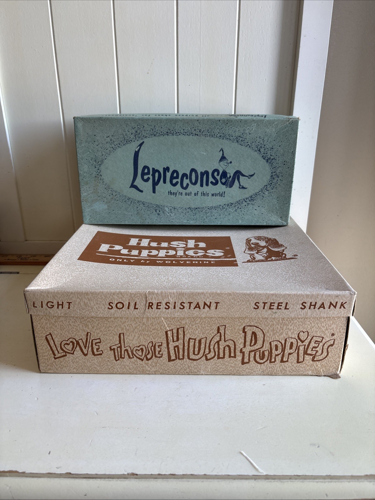 Vintage Leprecons Hush Puppies Wolverine Shoe Boxes EMPTY Vintage Leprecons Hush Puppies Wolverine Shoe Boxes EMPTY