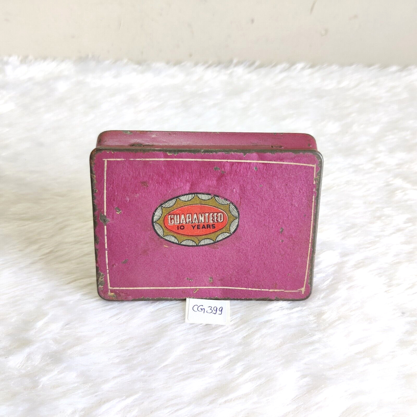 1940s Vintage Guaranteed 10 Years Cigarette Advertising Tin Box Rare Old CG399