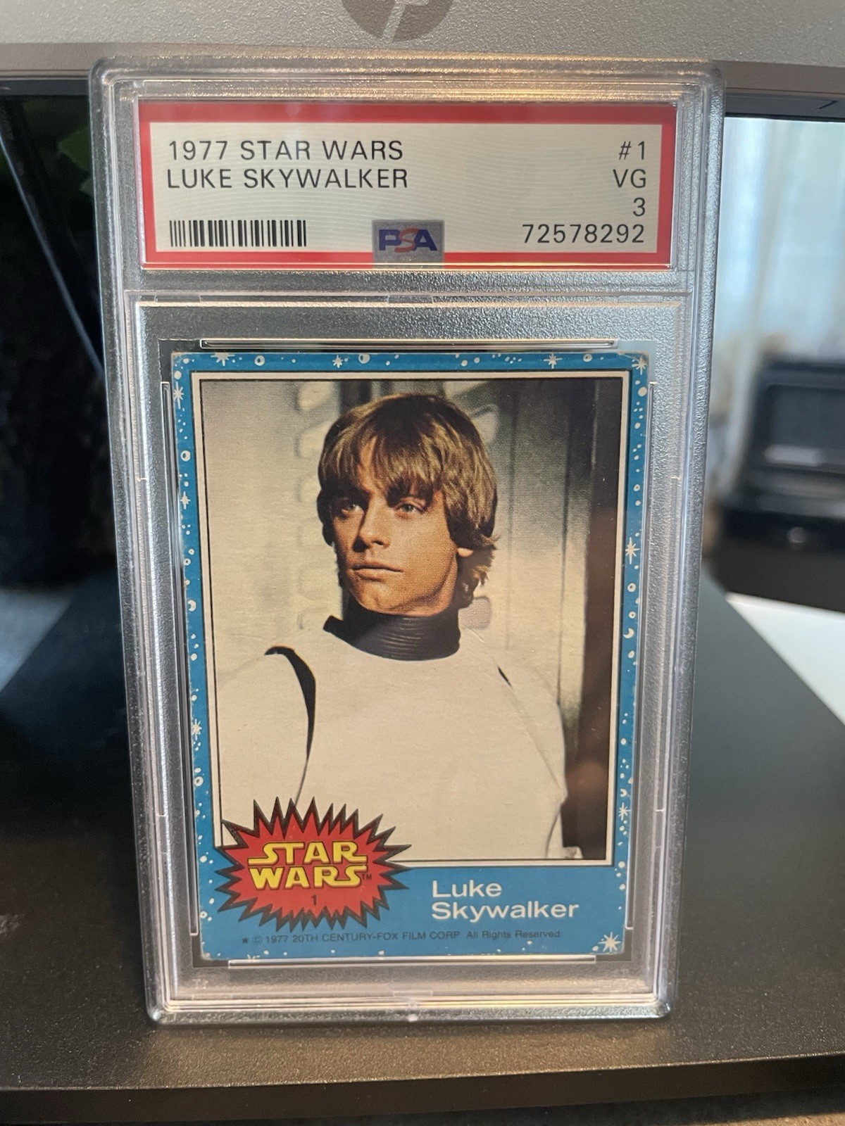 1977 Star Wars #1 Luke Skywalker Rookie Card PSA 3 Very Good Condition 1977 Star Wars #1 Luke Skywalker Rookie Card PSA 3 Very Good Condition