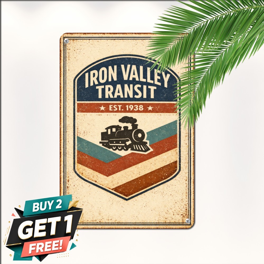 Historic Pacific Transcontinental Train Tin Sign Steam Railway Metal Plaque