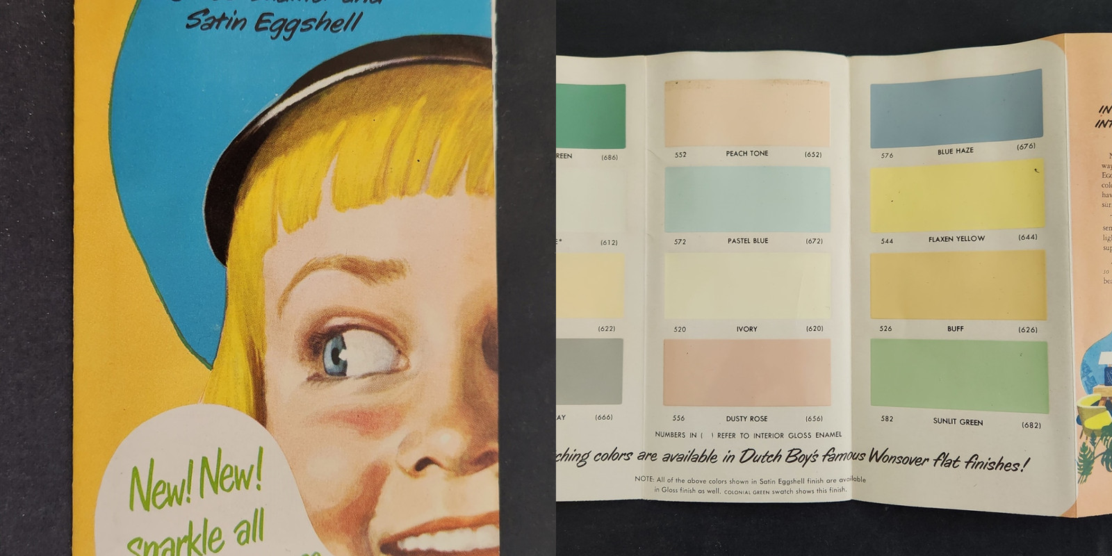 1951 vintage DUTCH BOY PAINTS ad brochure with PAINT COLOR SAMPLES