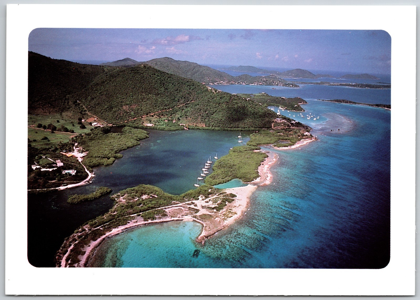 Road Town - Roadtown - Tortola British Virgin Islands Caribbean (7X5in) Postcard