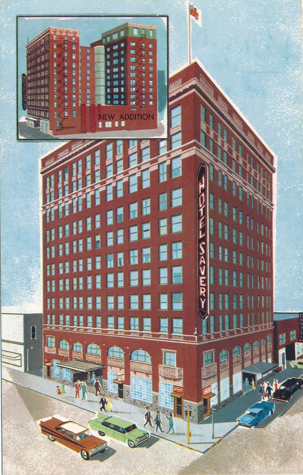 The Savery Hotel-Des Moines, Iowa vintage unposted c.1950s