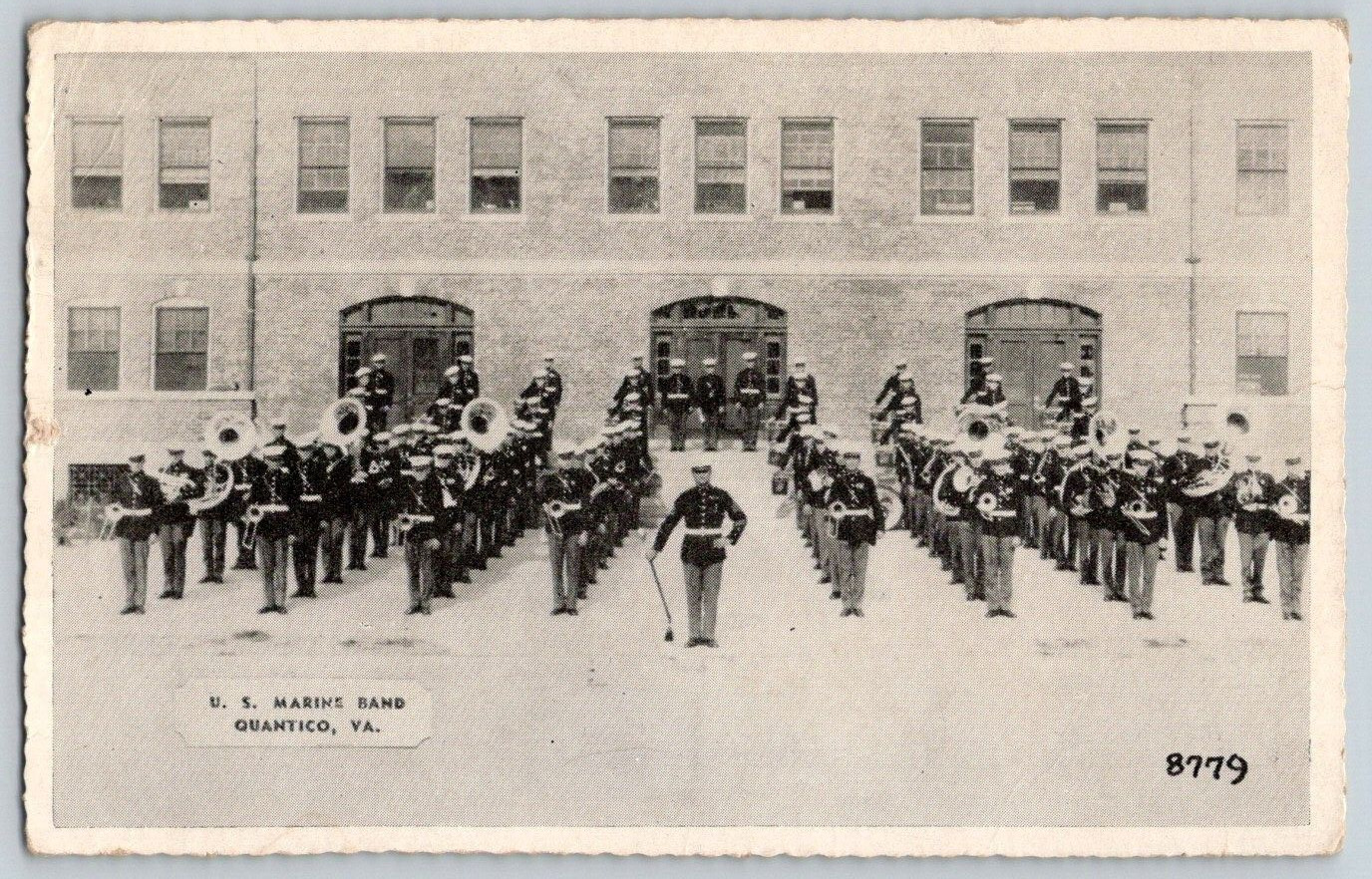 1930\'s Post Postcard~ (See Condition Desc.) U.S. Marine Band~ Quantico, Virginia