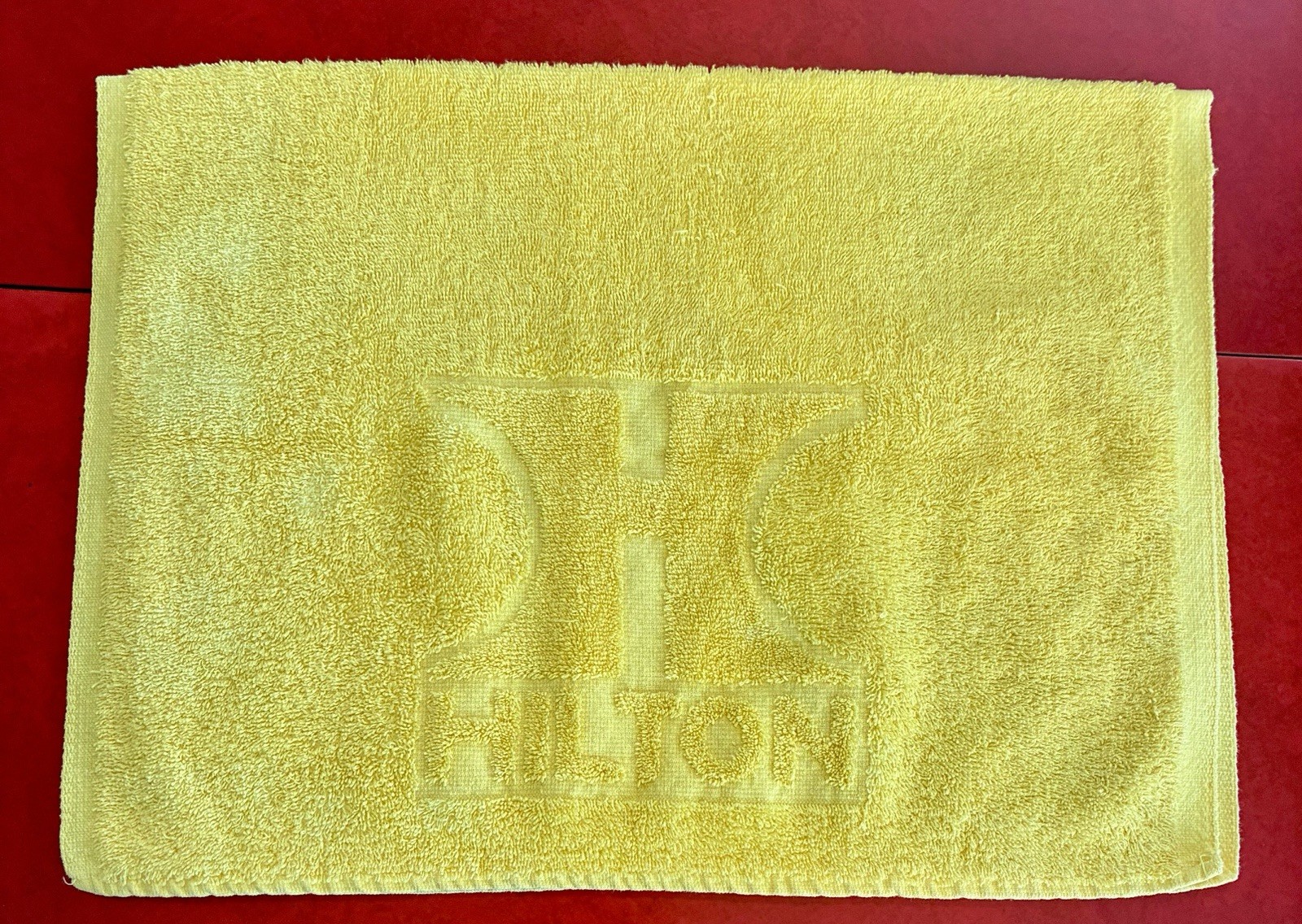Vintage Yellow Hilton Bath Hand Washing Towel Martex USA
