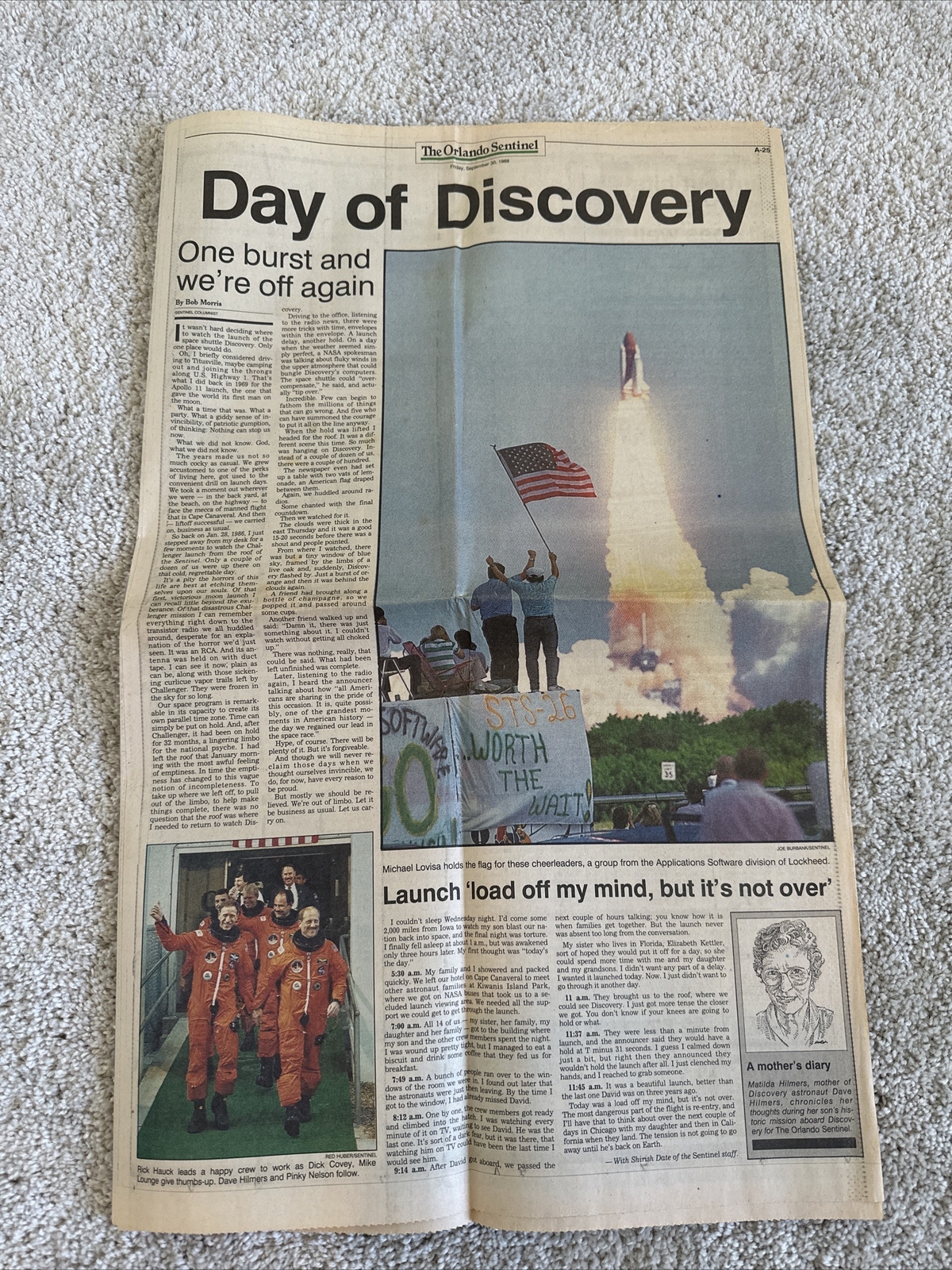 The Orlando Sentinel - Day Of Discovery -September 30 1988