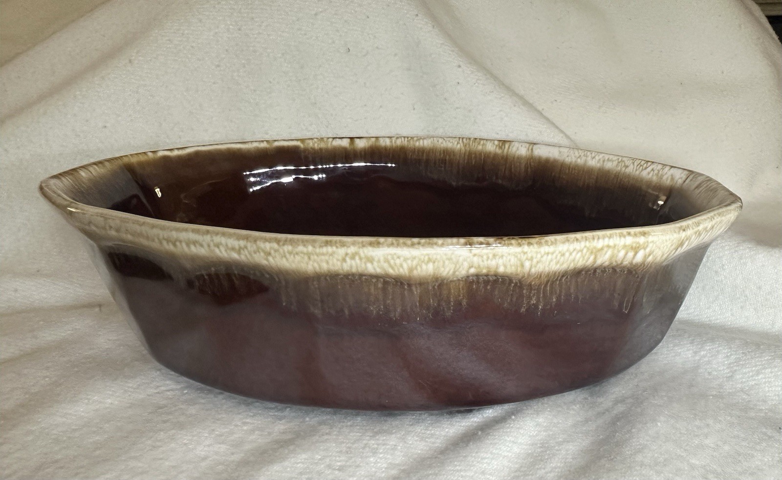 Vintage McCoy Pottery USA 707D Brown Drip Glaze Casserole Dish  9”x6”x2.5”