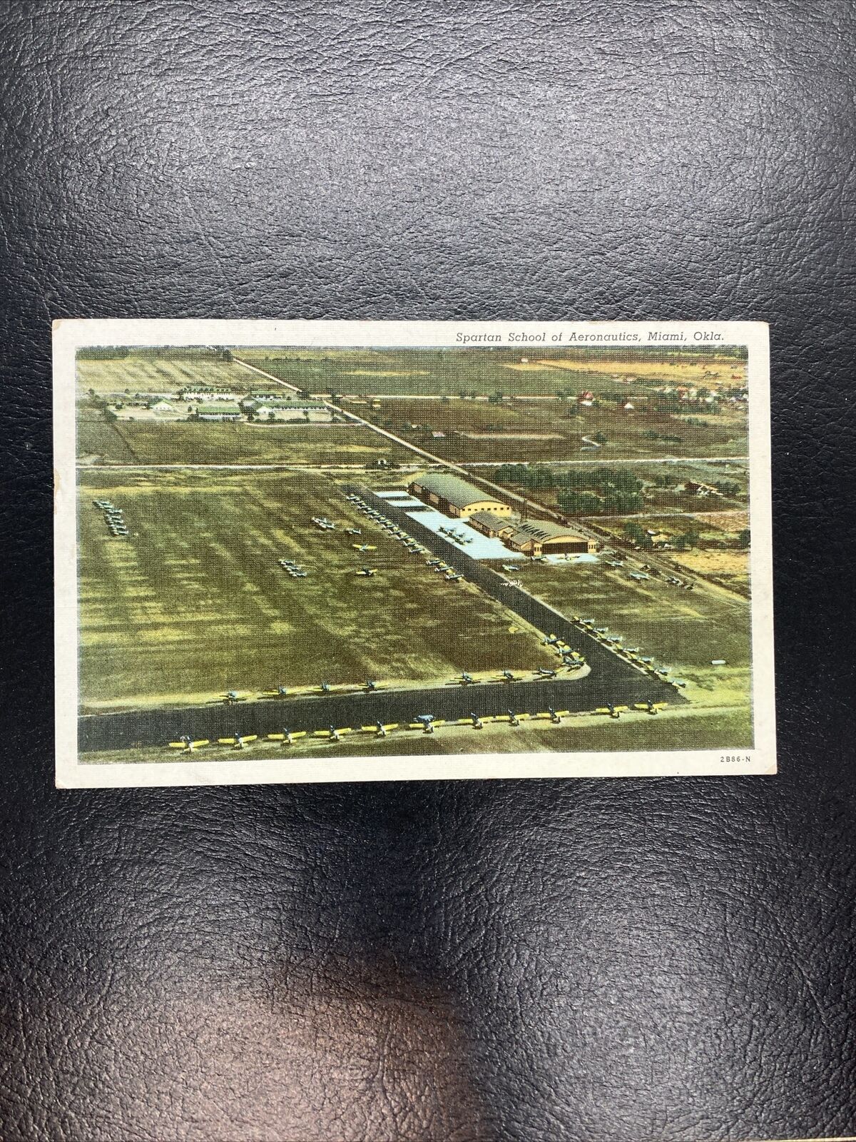c1940's Spartan School Of Aeronautics Aerial View Miami Oklahoma OK Postcard
