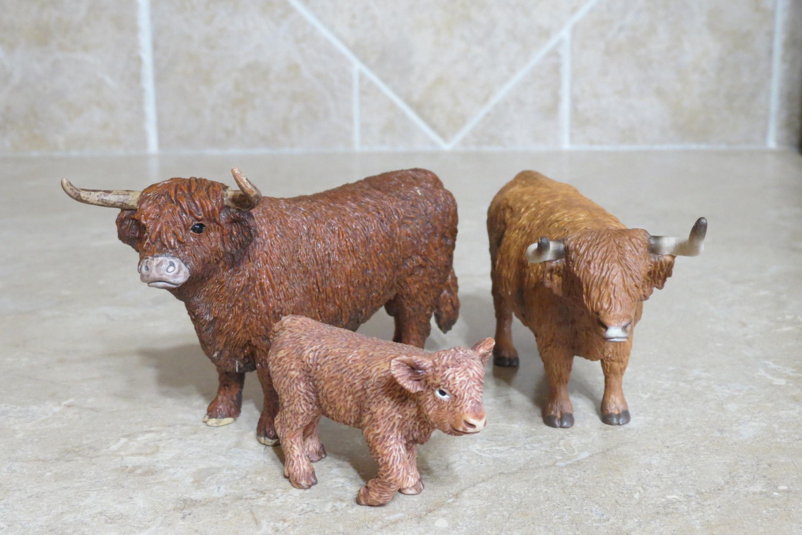 Schleich Scottish Highland cow bull calf cattle family 13919 13660 13659 toy LOT
