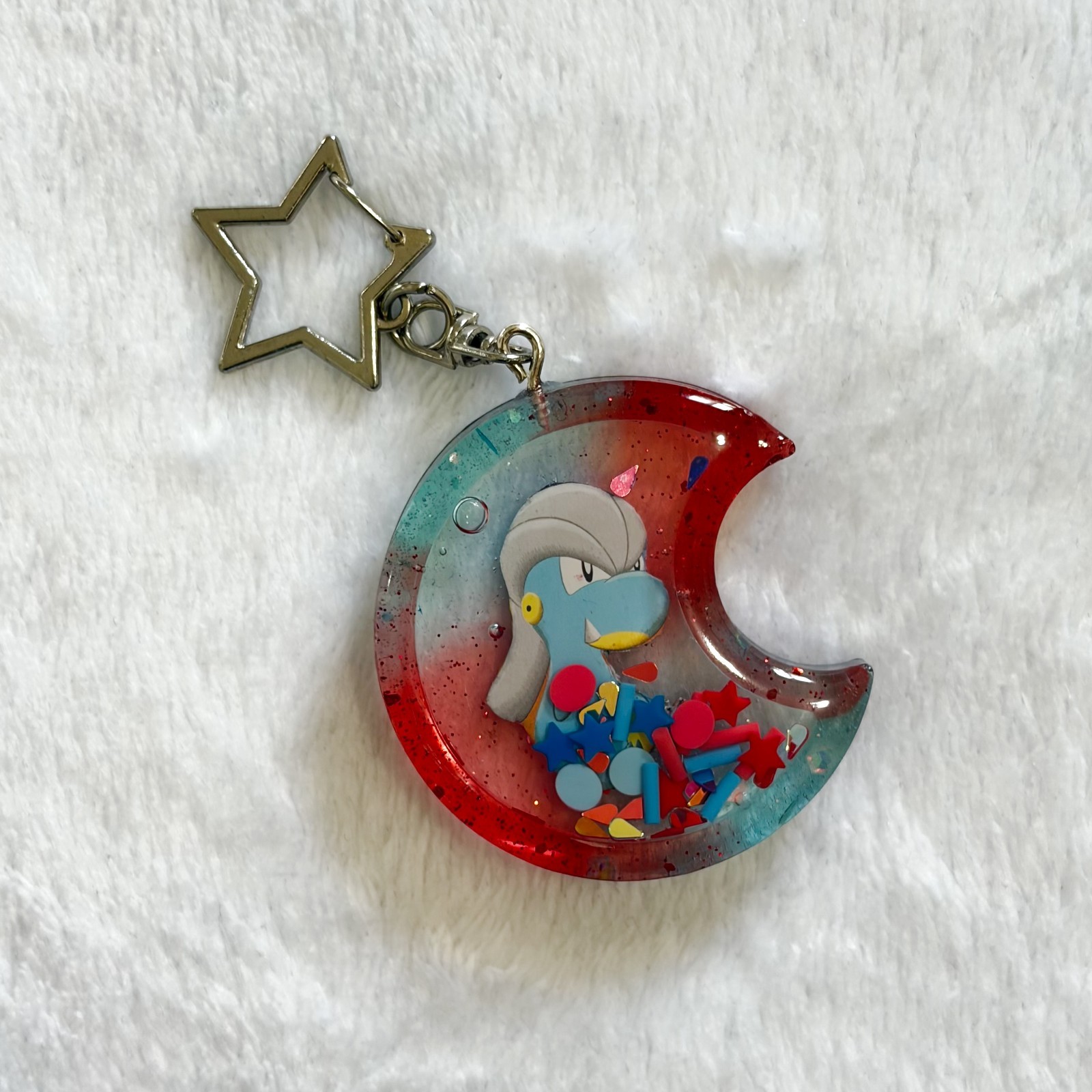 Bagon Pokemon Handmade Liquid Shaker Keychain/Bag Charm