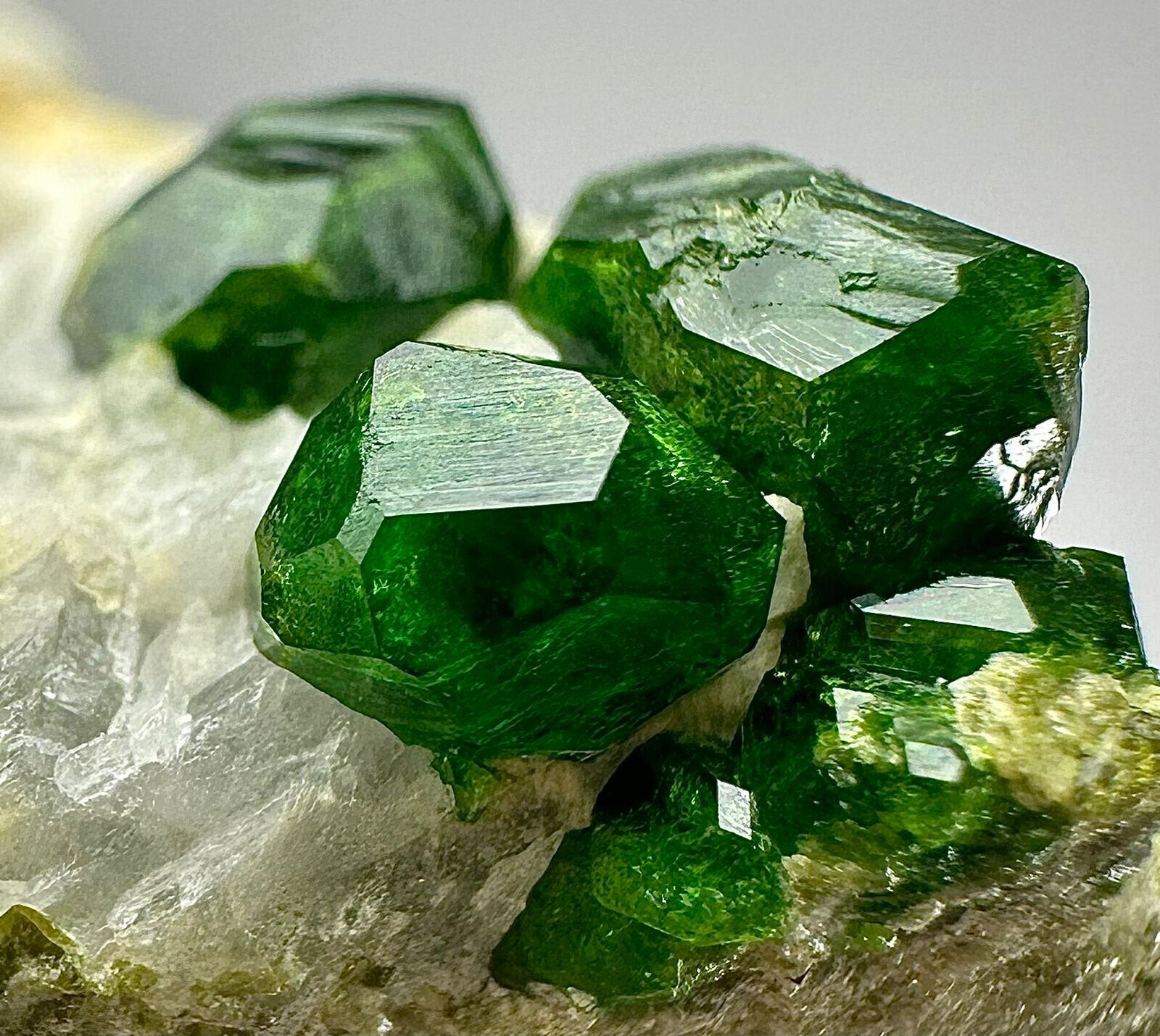Wow, Rare Top Green Demantoid Garnet Crystals On Matrix @irn
