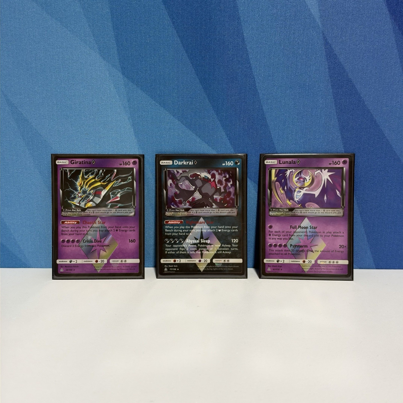 Pokemon Card Darkrai Prism Star 77 Giratina 58 Lunala 62 SM Ultra Prism Holo ENG