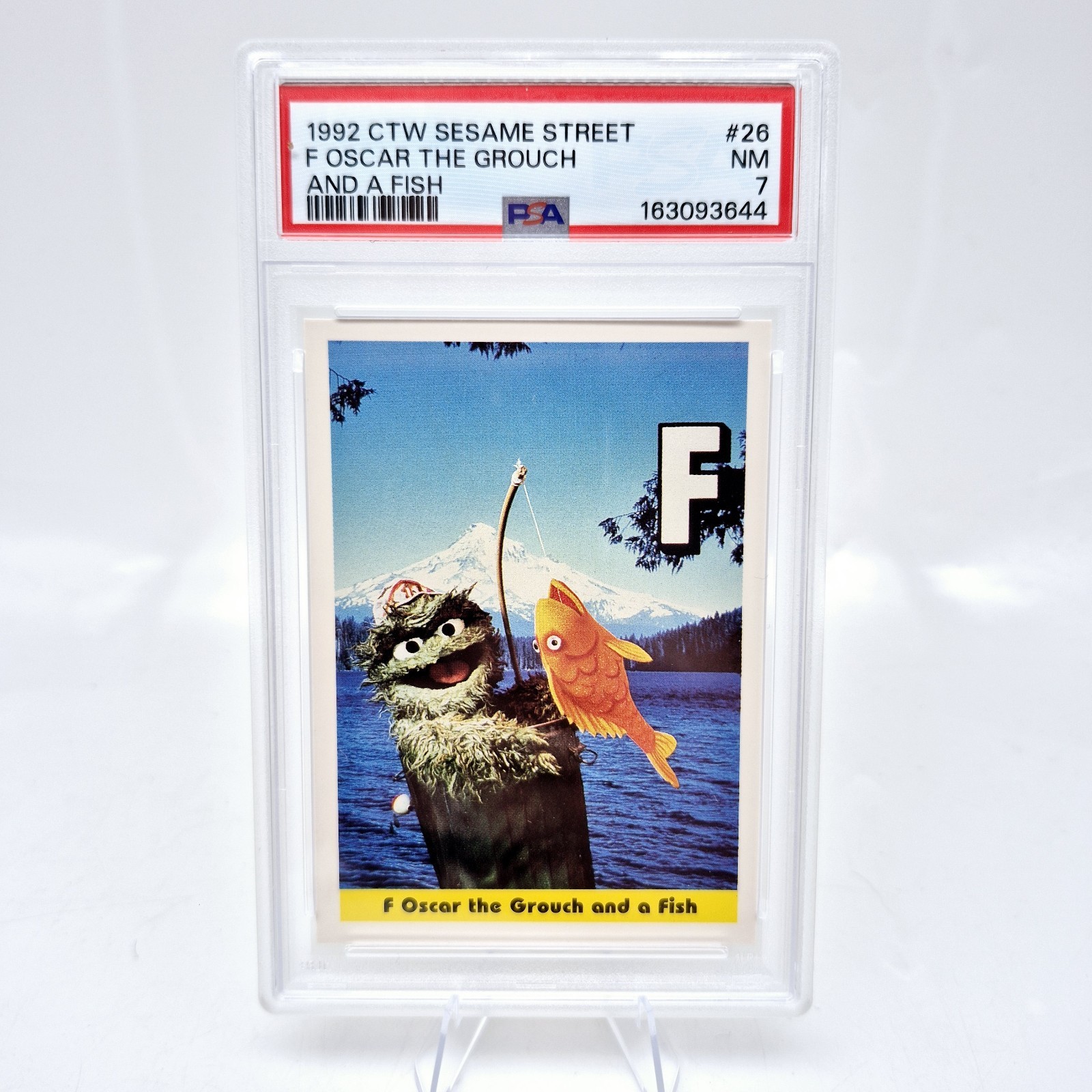 1992 Sesame St Oscar the Grouch #26 PSA 7 F for Fishing 