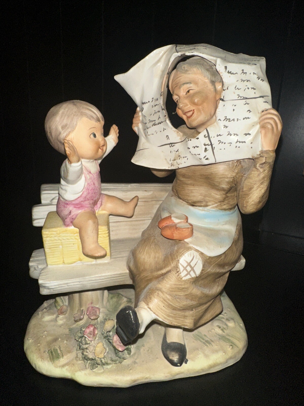 Norleans Japan Grandma Playing with Grandchild Grandson Newspaper Fun